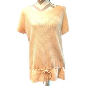 LAUREN RALPH LAUREN 100% LINEN KNITTED SOFT PEDAL PINK BLOUSE XL
